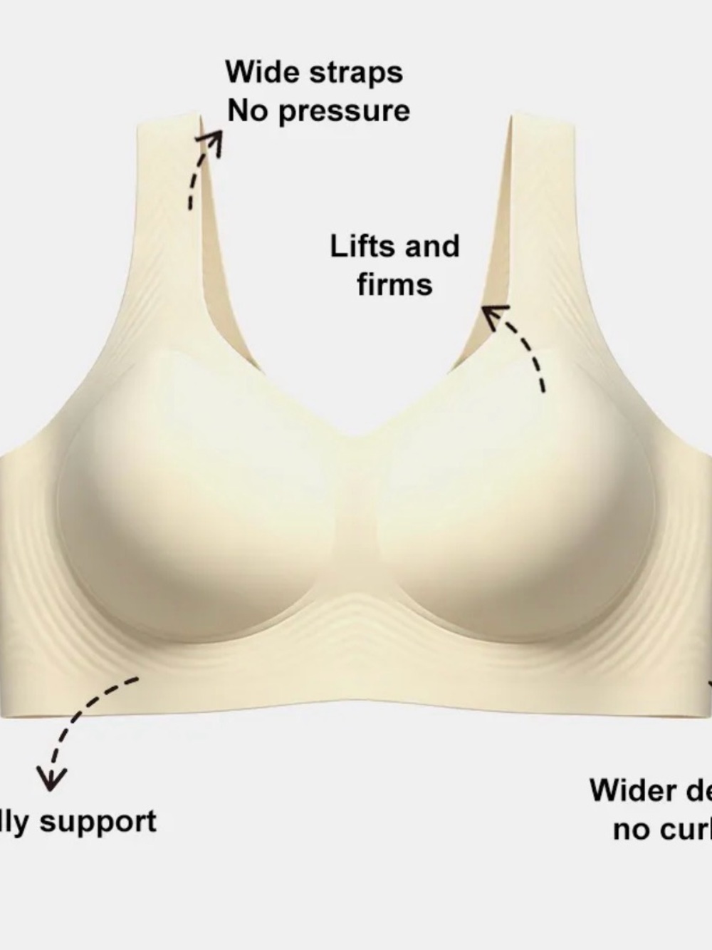 Soft Intentions Seamless Comfort Wireless Bra - Beige and Cream - Picture 4 of 7